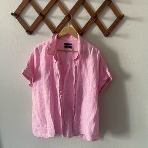 Pink 100% Linen Shirt